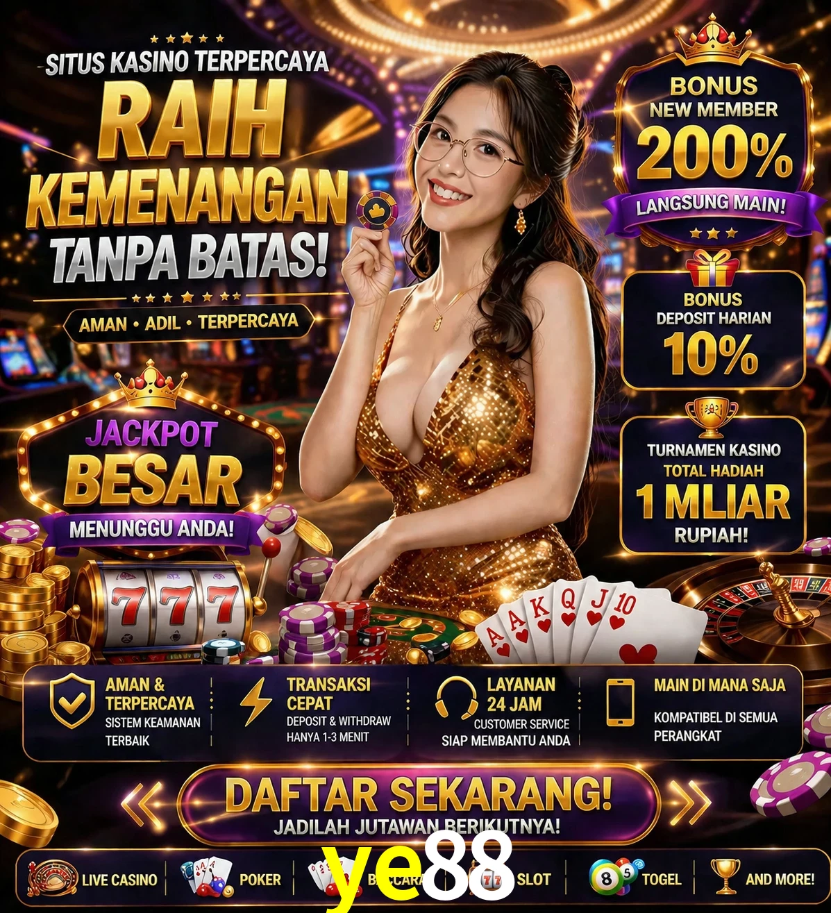 Roleta e blackjack ye88